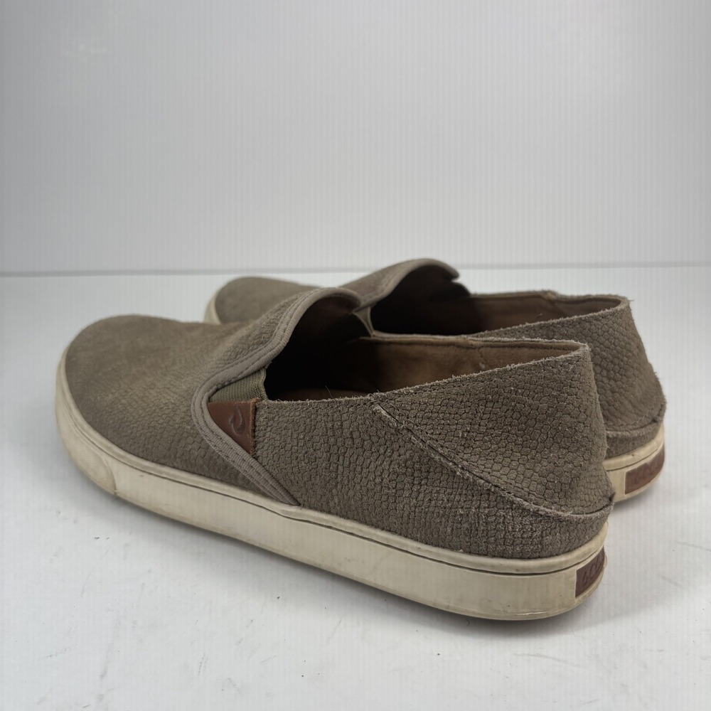 Olukai‎ Pehuea Women's US 8 Taupe Snake-Embossed Leather Slip-On Loafer Shoes - Picture 11 of 16